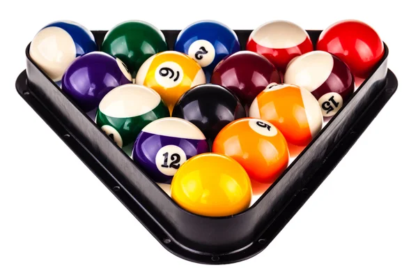 Pool triangle and balls — Stock Photo, Image