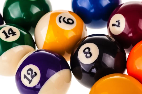 Billiard balls on white — Stock Photo, Image