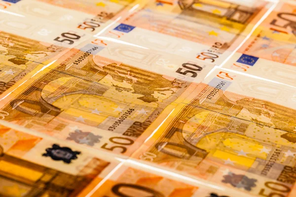 Euro bills side by side — Stock Photo, Image