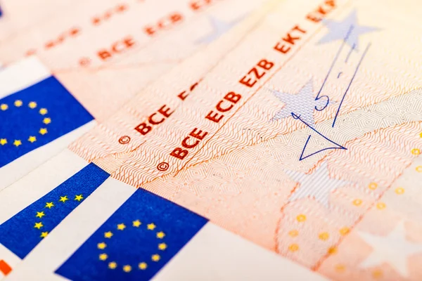 Dettaglio delle banconote in euro — Foto Stock