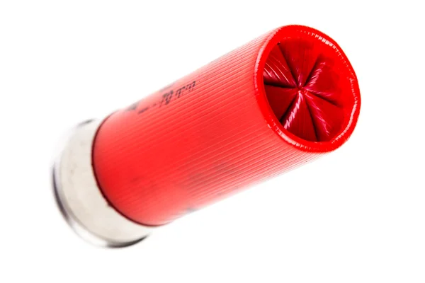 Red shotgun shell isolated — Stock Photo, Image