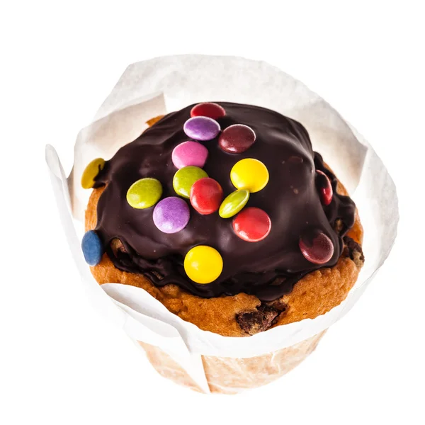 Chocolate smarties muffin — Stock Photo, Image