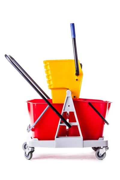 Red mop bucket — Stock Photo, Image