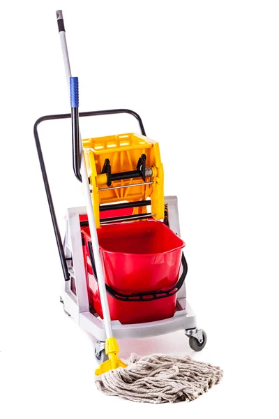 Professional mop bucket over white — Stock Photo, Image