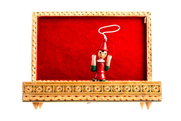 Pinocchio in the box — Stock Photo, Image