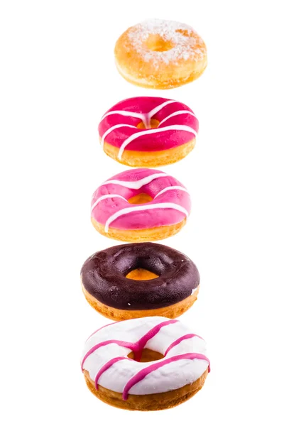 Donuts in a row — Stock Photo, Image
