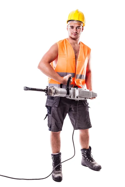 Holding a Jackhammer — Stock Photo, Image