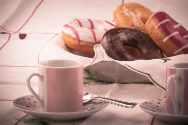 Breakfast with doughnuts clipart