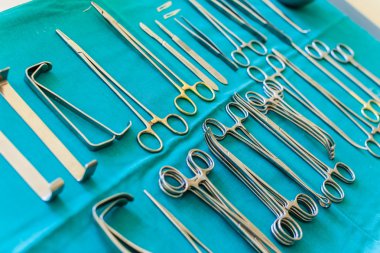 Surgical items collection clipart