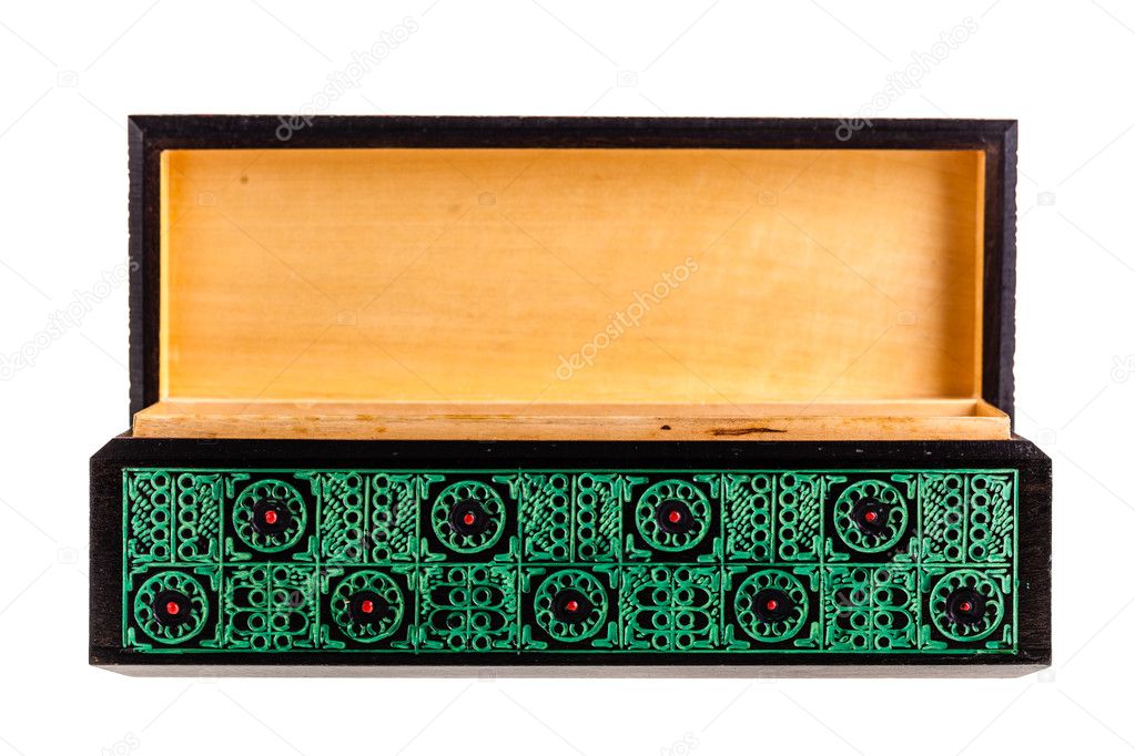 Open wooden box