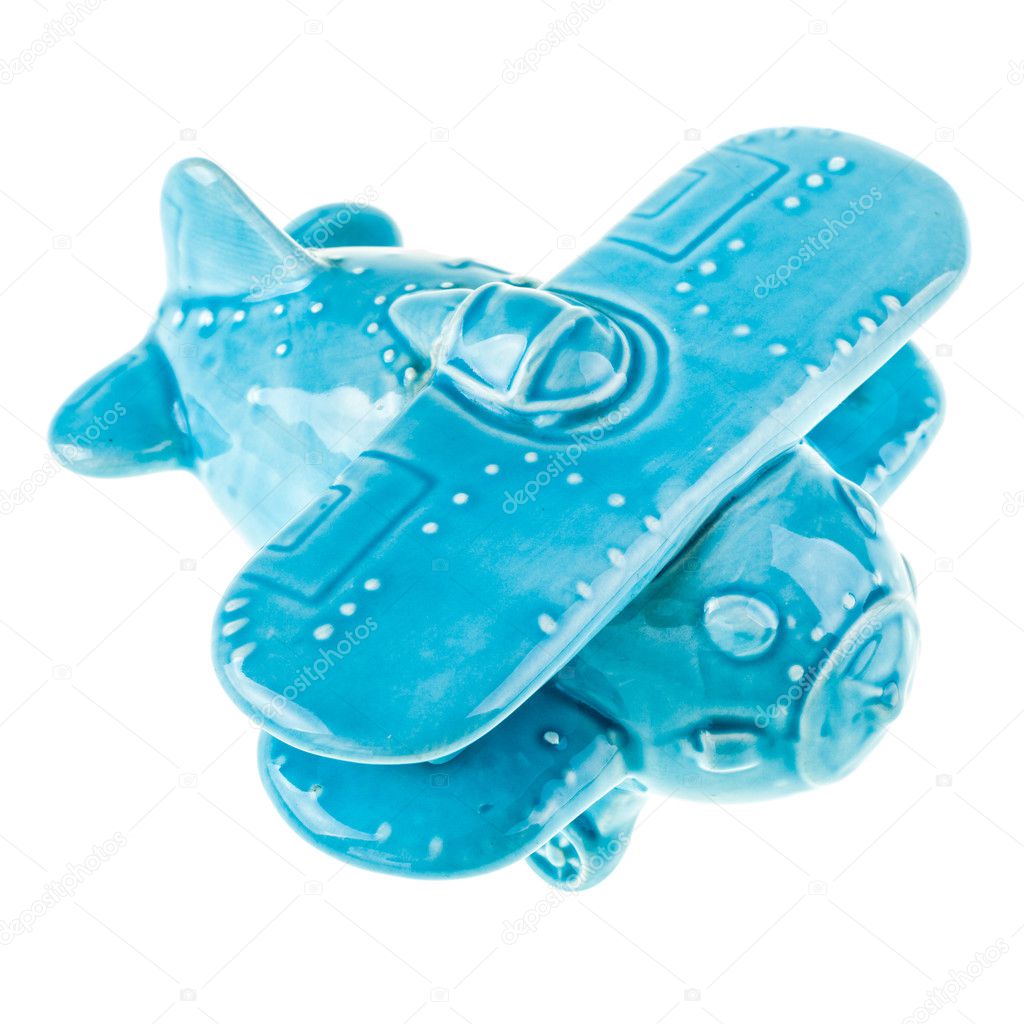 Ceramic blue airplane model