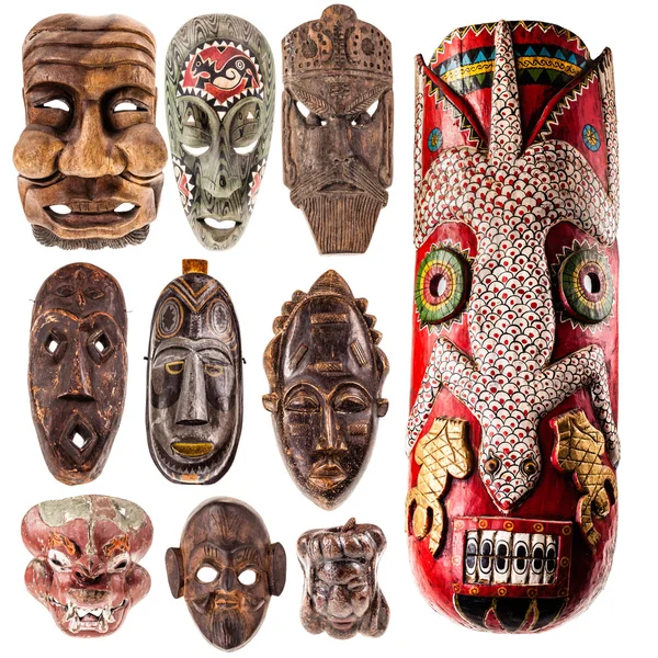 Tribal mask collection — Stockfoto