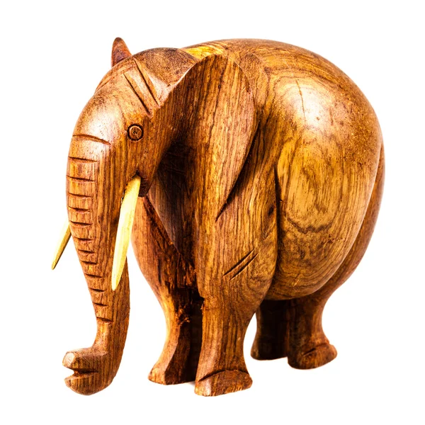 脂肪的木制大象雕像 — 图库照片