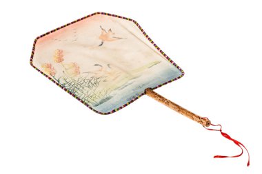 chinese silk hand fan clipart