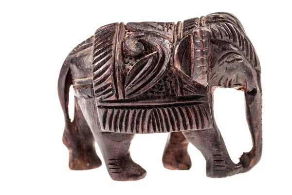Elefant utskåret i tre – stockfoto