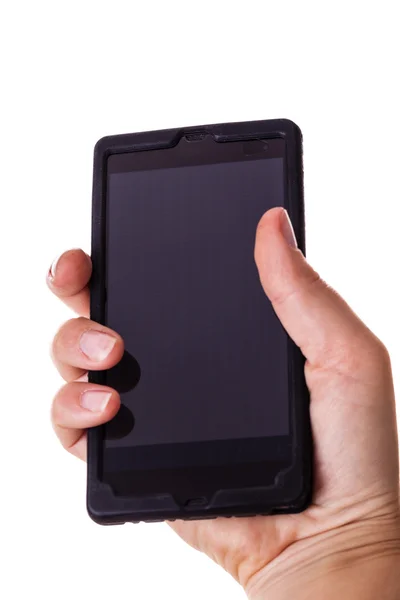 Holding a mobile phone — Stock Photo, Image