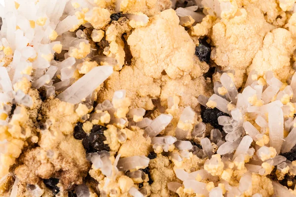 Cluster van zink-pyriet, zinkblende en quartz — Stockfoto