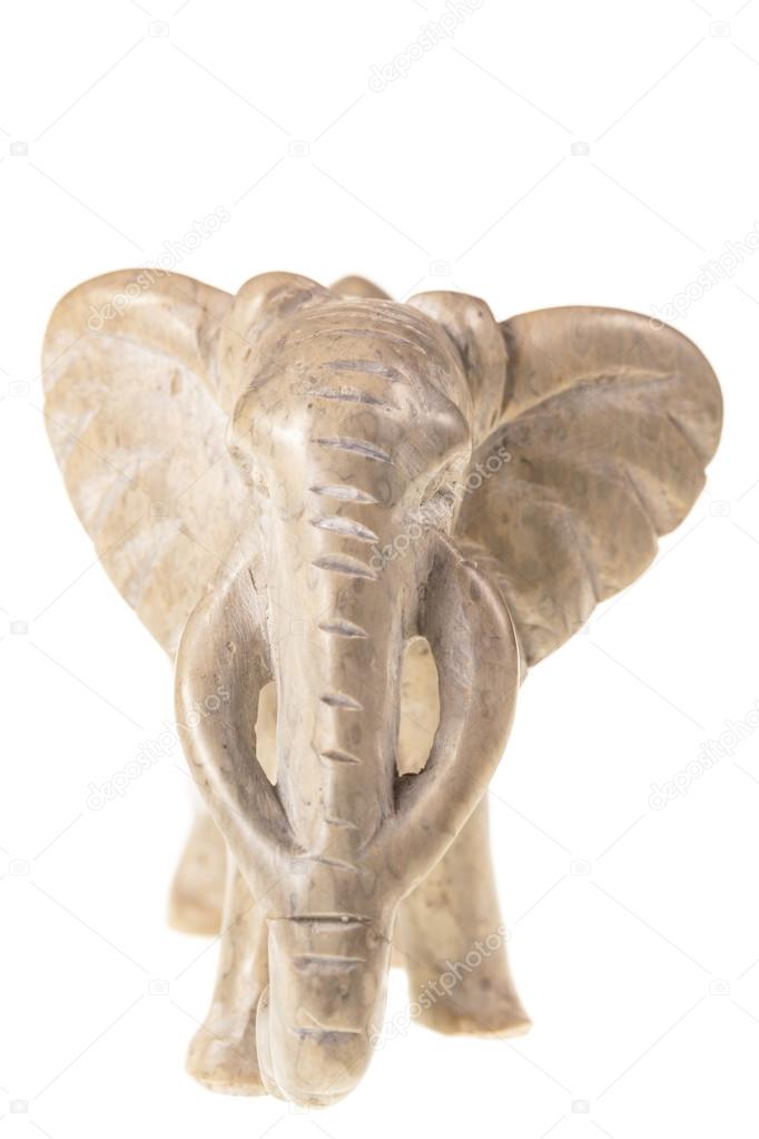 Marble elephant figurine front