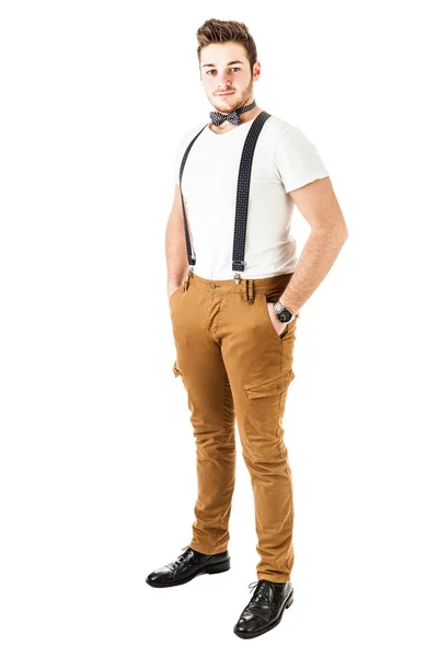 Sexy young man with bow tie — Stock Photo, Image