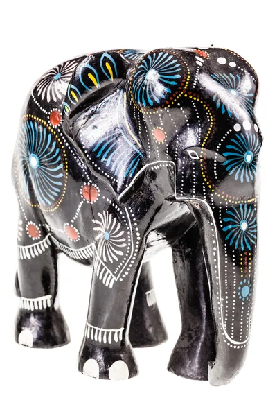 Black wooden elephant figurine — Stock Photo, Image