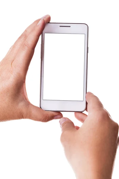 White mobiele telefoon geïsoleerd — Stockfoto