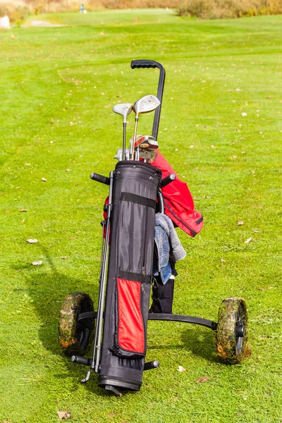 Kołowych torby golf club — Zdjęcie stockowe