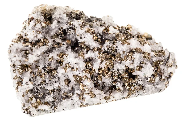 Pyrite on quartz matrix — Stock Photo, Image