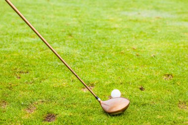 Bir sürücü kulübü ve bir golf topu