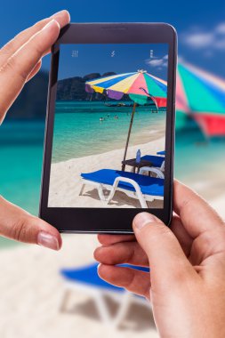 Tropikal bir plaj çekim