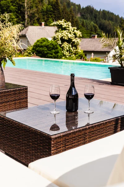 Wine on the pool