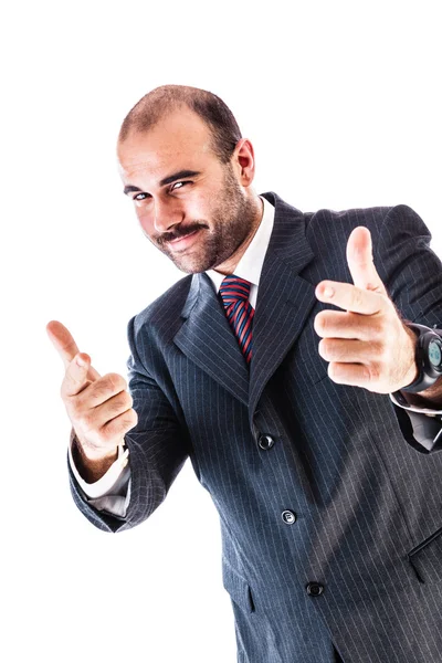 Indicating businessman — Stock Photo, Image