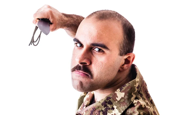 Attacking soldier — Stock Photo, Image