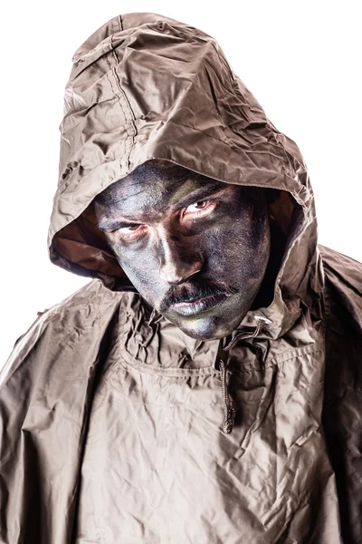 Poncho soldier — Stock Photo, Image