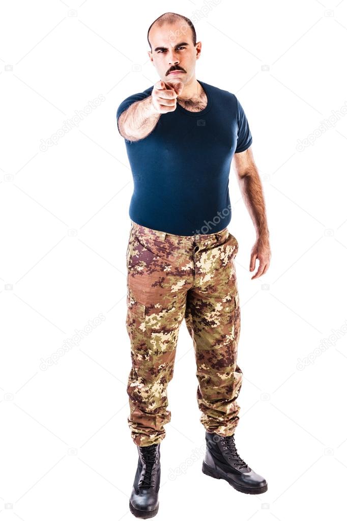 Soldier pointing at you