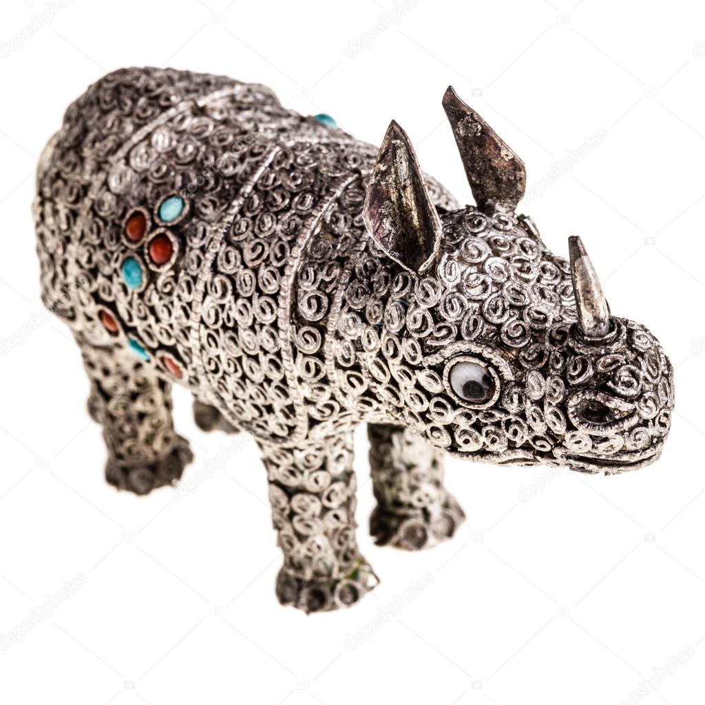 Silver rhinoceros 1 — Stock Photo © dlpn #88624596