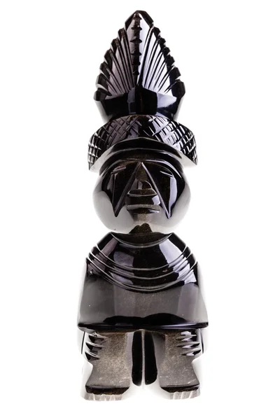 Aztec obsidian statuette — Stock Photo, Image