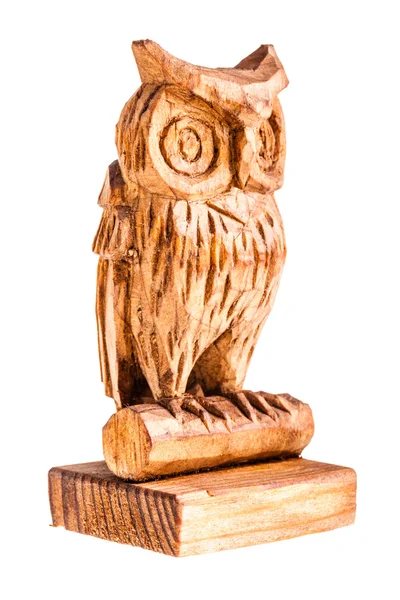 Estatuilla de búho de madera — Foto de Stock