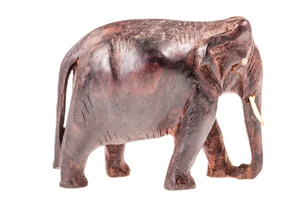 Dřevěný slon socha — Stock fotografie