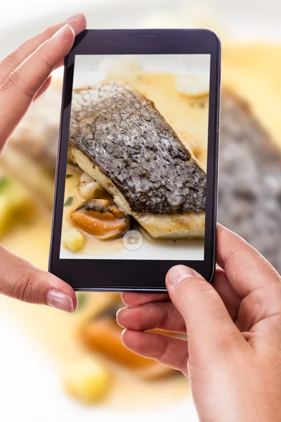 Photographing a fish fillet — Stock Photo, Image
