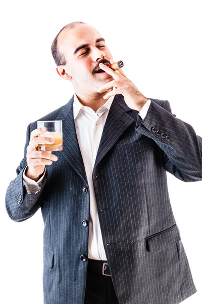 Smoking a cigar — Stock Photo, Image