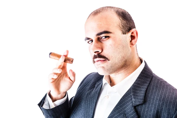 Affärsman med mustascher — Stockfoto