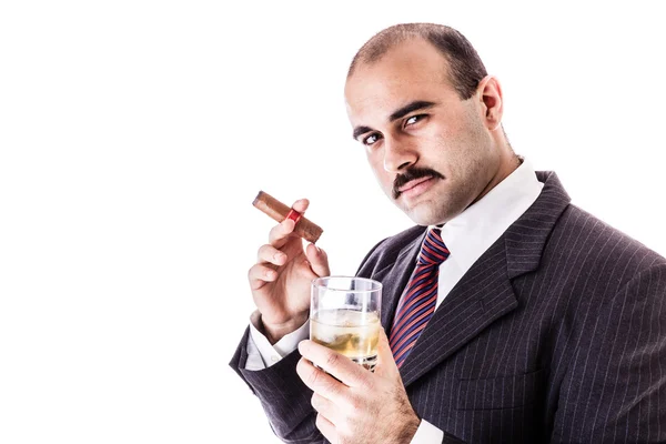 Geschäftsmann mit Schnurrbart — Stockfoto
