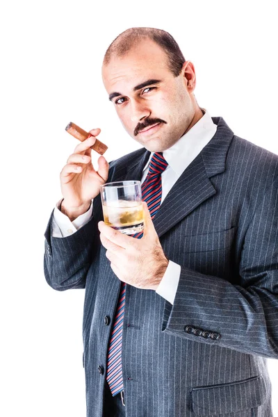 Hombre de negocios con bigotes —  Fotos de Stock