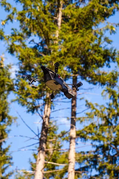 Az erdőben a cserkész drone — Stock Fotó