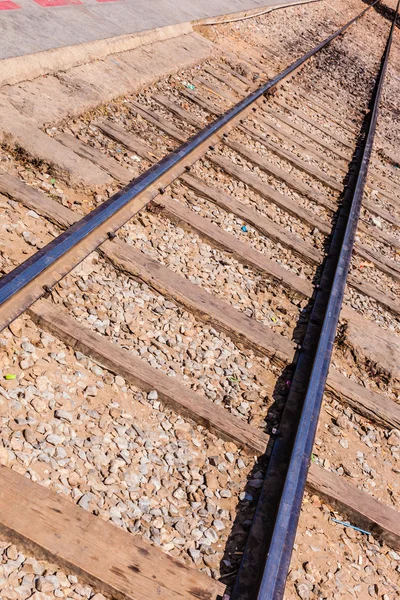 Land spoor weg baan vooruitzichten — Stockfoto