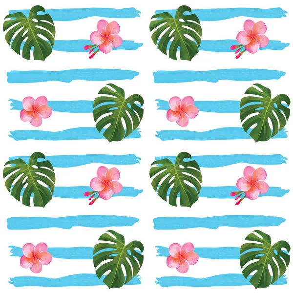 바다없는 패턴으로 히비스커스 색다른 하와이 티셔츠와 수영복의 — 스톡 사진