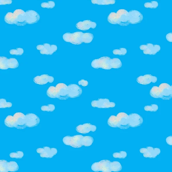 Seamless Pattern Clouds Sky Illustration Wrapping Wallpaper Textiles — Stock Photo, Image