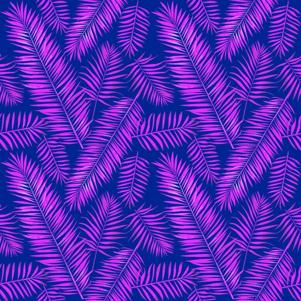 Seamless Summer Pattern Tropical Palm Leaves Exotic Background Fabric Wrapping — Photo