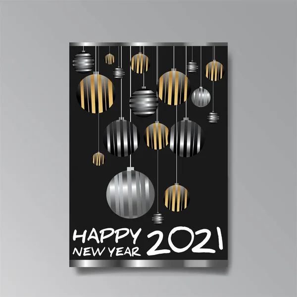 2021 Szczęśliwego Nowego Roku Inwazji Luksusowe Tempate Błyszczące Usterki Holograficzne — Wektor stockowy