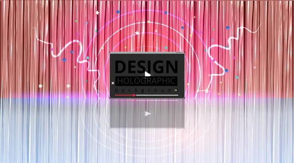 Vidéo Aptop Screen Play Button Modèle Prévisualisation Streaming Ligne Heureux — Image vectorielle